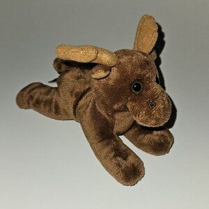 Unipak Small Brown Reindeer Plush 6" Long Stuffed Animal Toy Moose Deer